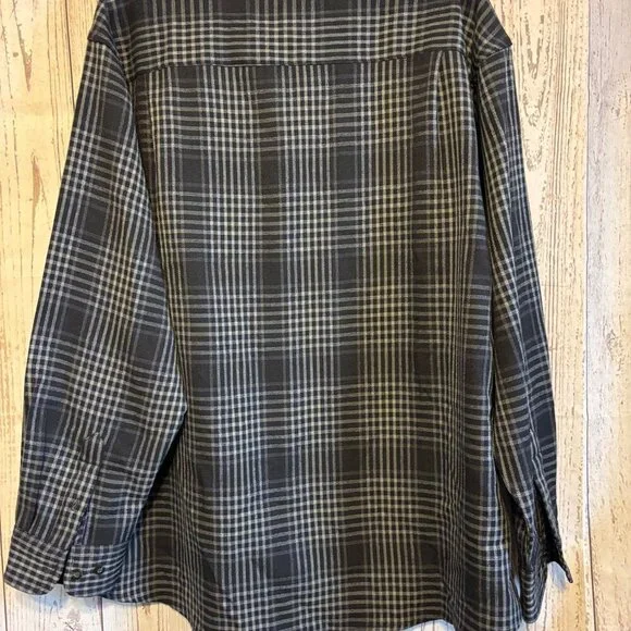 Haggar Gray & Black Two Pocket Tailered Dress Casual Long Sleeve Shirt Size XXL - Picture 7 of 9